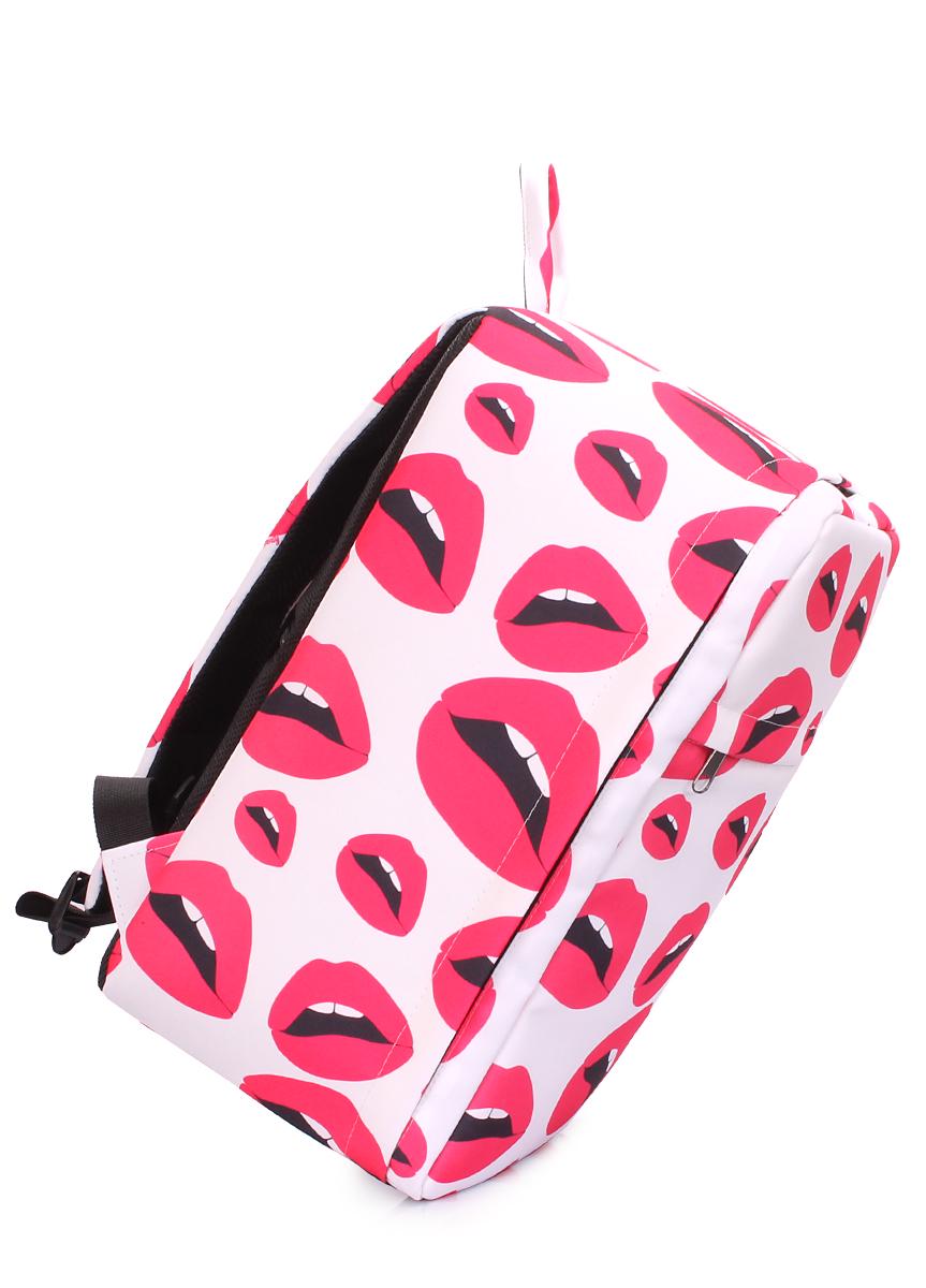 Рюкзак для ручной клади POOLPARTY hub-lips-white 40x25x20 см Белый - фото 5