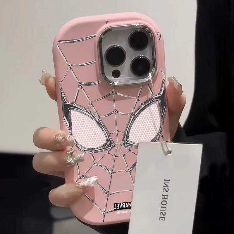 Чохол для iPhone 12 матовий Spider Man, захисний, Рожевий