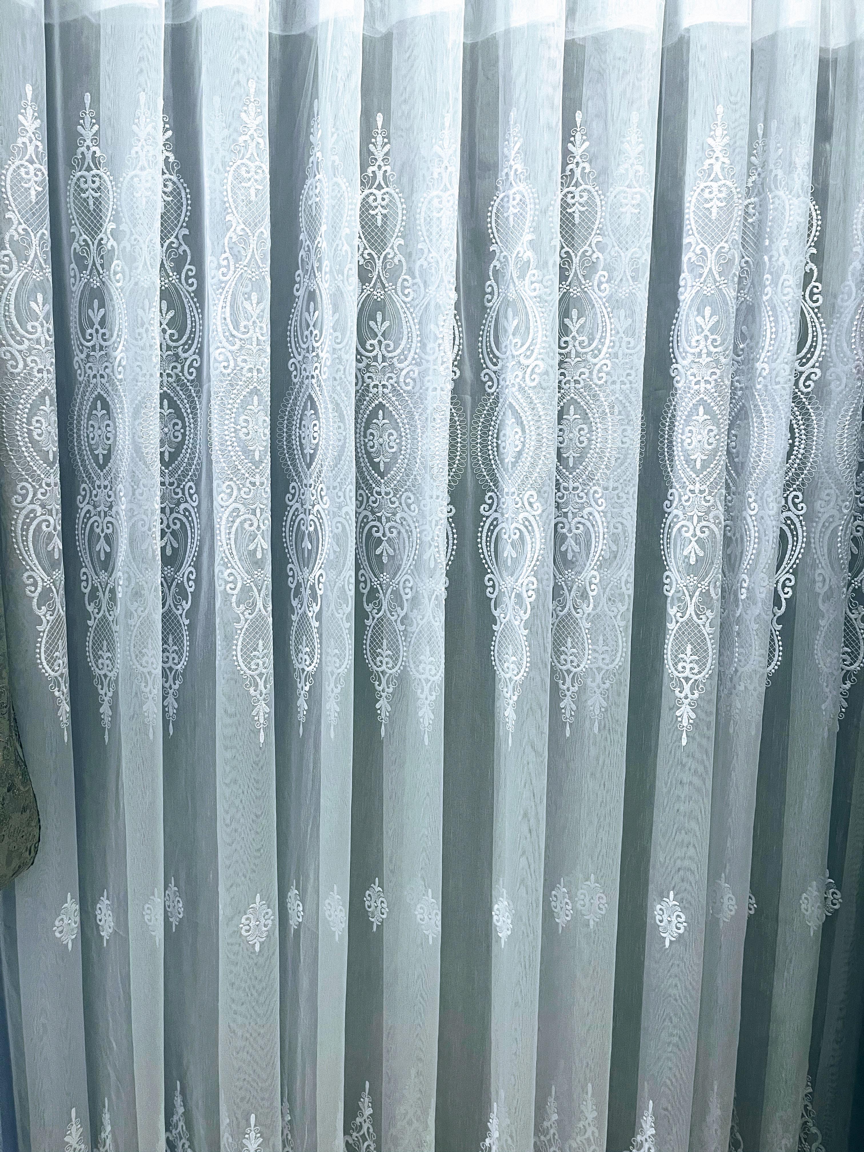 Тюль бамбук с вышивкой 3х2,6 м 1 шт. Белый (3065)