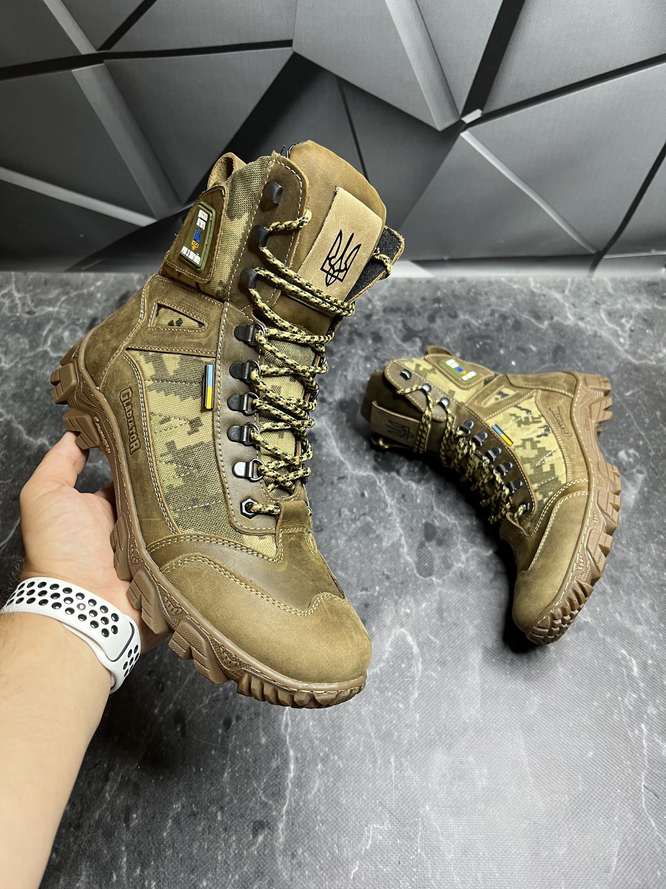 Берці чоловічі із натурального нубука/кордури демісезонні р. 40 Піксель/Койот - фото 3 Берці чоловічі із натурального нубука/кордури демісезонні р. 40 Піксель/Койот - фото 3