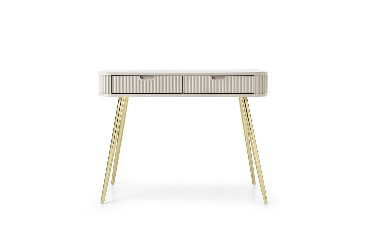 Стіл туалетний Perfect Home Zova T103 з 2 шухлядами та золотими ніжками Кашемір (PFH-091301) Стіл туалетний Perfect Home Zova T103 з 2 шухлядами та золотими ніжками Кашемір (PFH-091301)