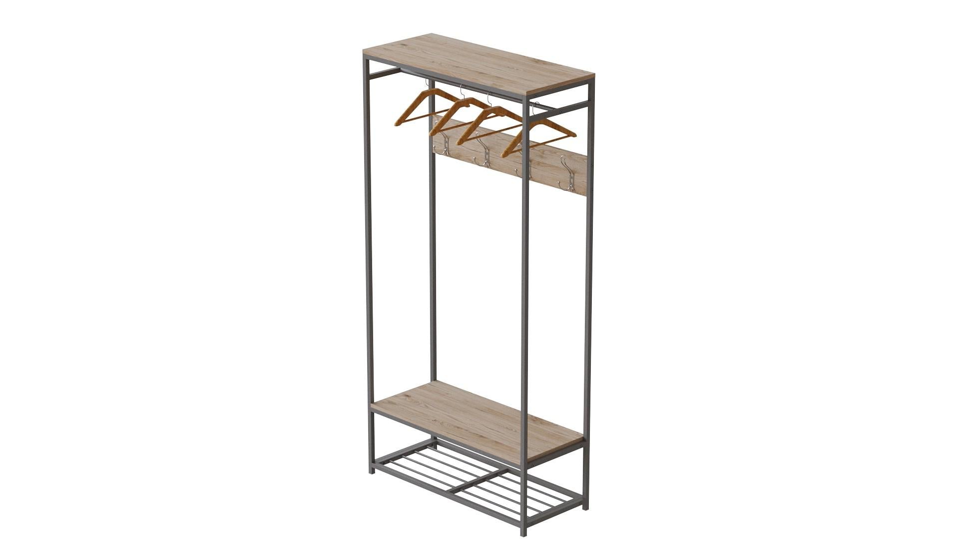 Вішалка модульна підлогова Ferrum-decor Треліс 14 ДСП 16 мм 180x90x38 см Сірий/Дуб Сан-Марино (FRD-104356) Вішалка модульна підлогова Ferrum-decor Треліс 14 ДСП 16 мм 180x90x38 см Сірий/Дуб Сан-Марино (FRD-104356)