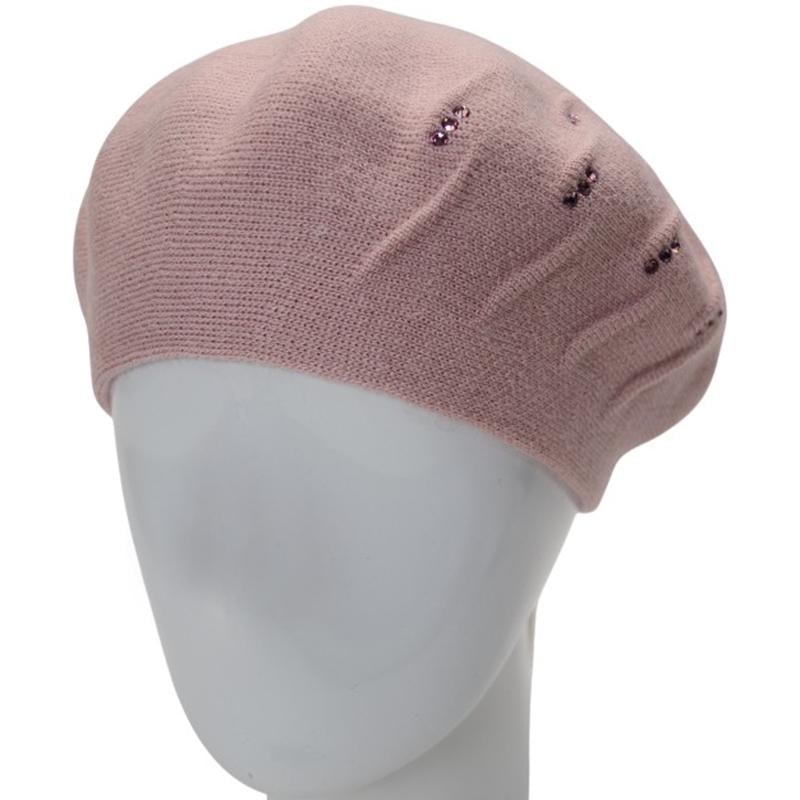 Берет жіночий подвійний Lirus Стріт універсальний Рожевий Пудровий (281524)