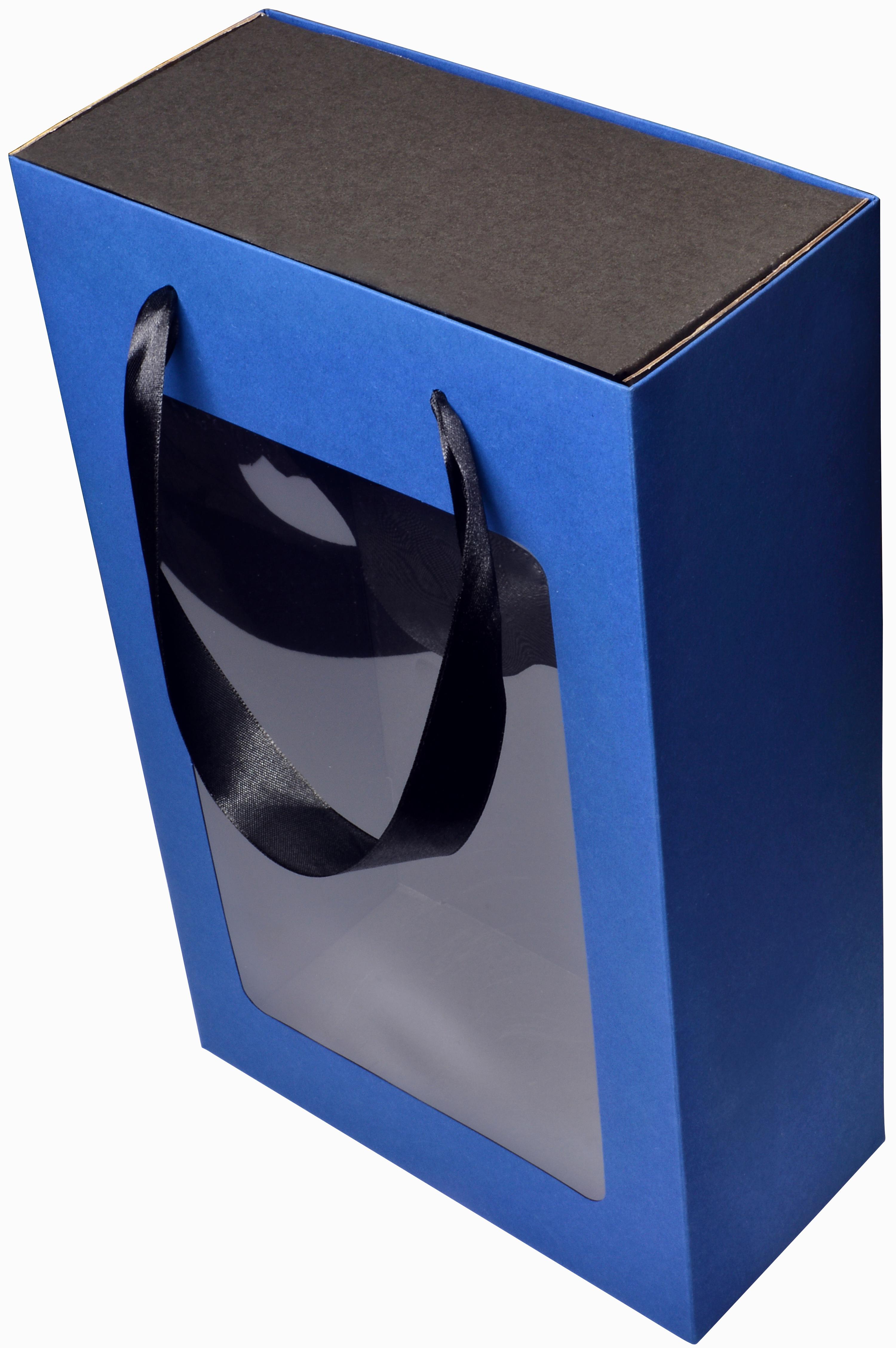 Подарункова коробка з пакетом 350х210х100 мм Лазурно-синій (368914869) - фото 2