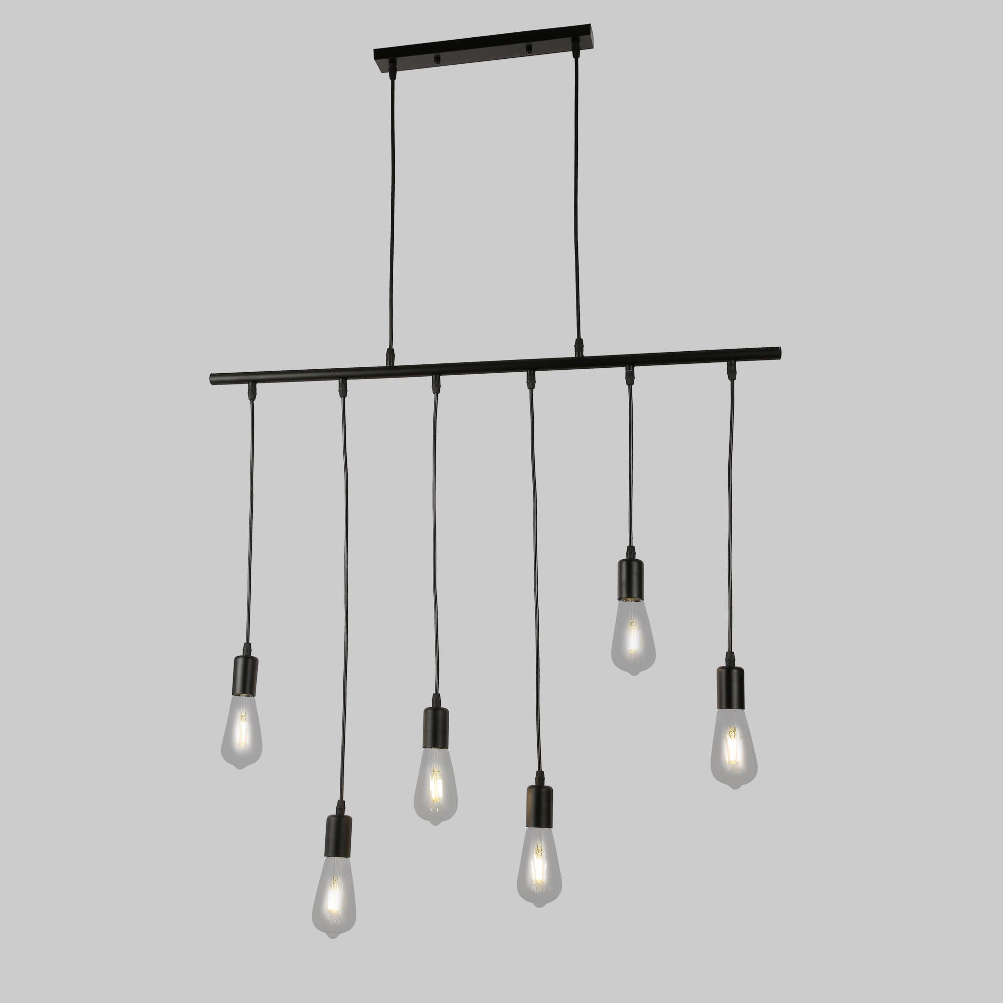 Люстра Drops на 6 лампочок Чорний - фото 1 Люстра Drops на 6 лампочок Чорний - фото 1