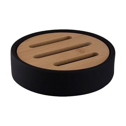 Мильниця керамічна Bisk PLAIN 06573 12х3 см Чорний (26357625)