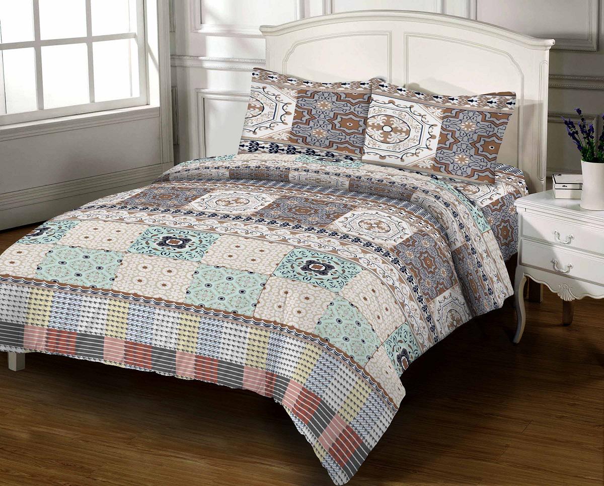Комплект постельного белья Zastelli 1969 Этника бязь семейный 2х145х210 Серый