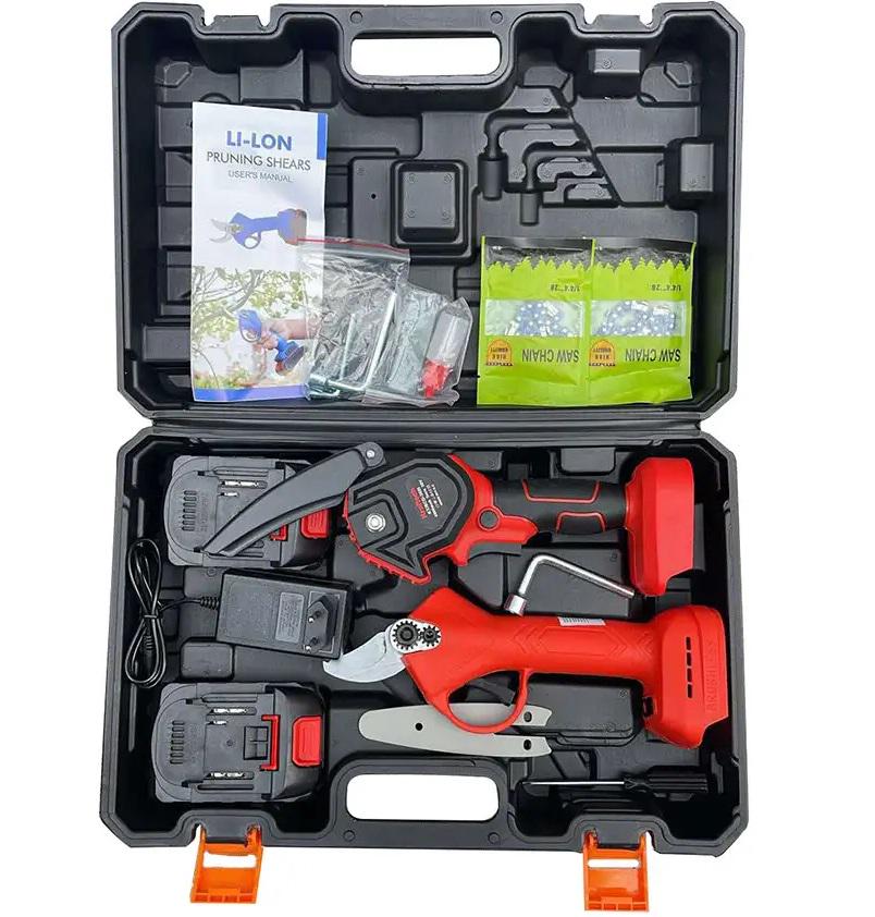 Комплект Primatec пилка акумуляторна ланцюгова міні та садовий секатор акумуляторний у пластиковому кейсі - фото 2