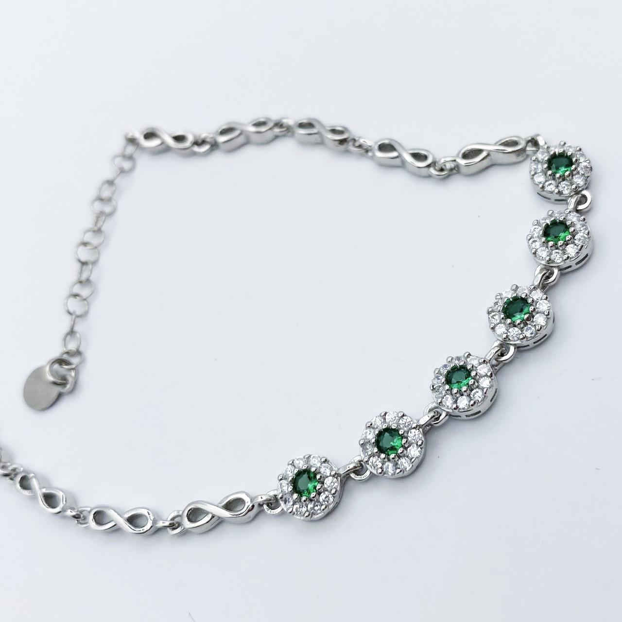 Браслет серебряный с кубическим цирконием Бесконечность р. 16-3 см 6,16 г