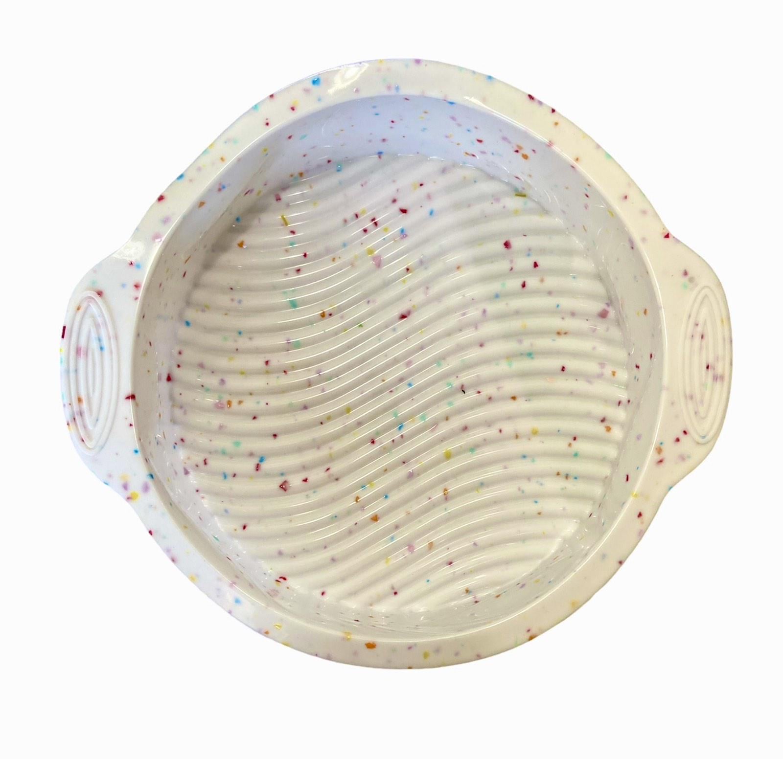 Силиконовая форма для выпечки круглая с рифленым дном 25x28x5 см Белый