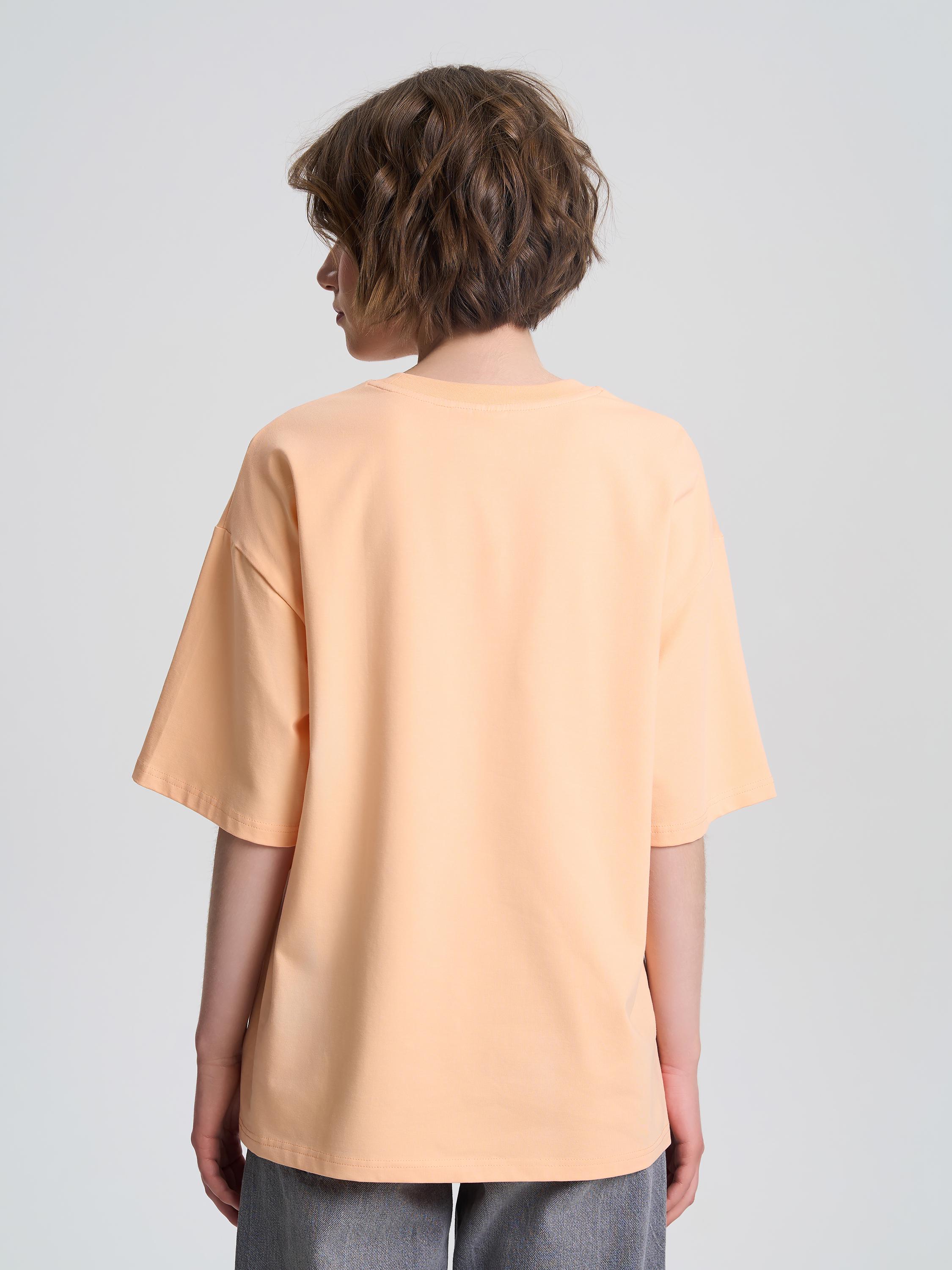 Футболка женская оверсайз ROZA 231105 L Персиковый (4824005715556) - фото 3