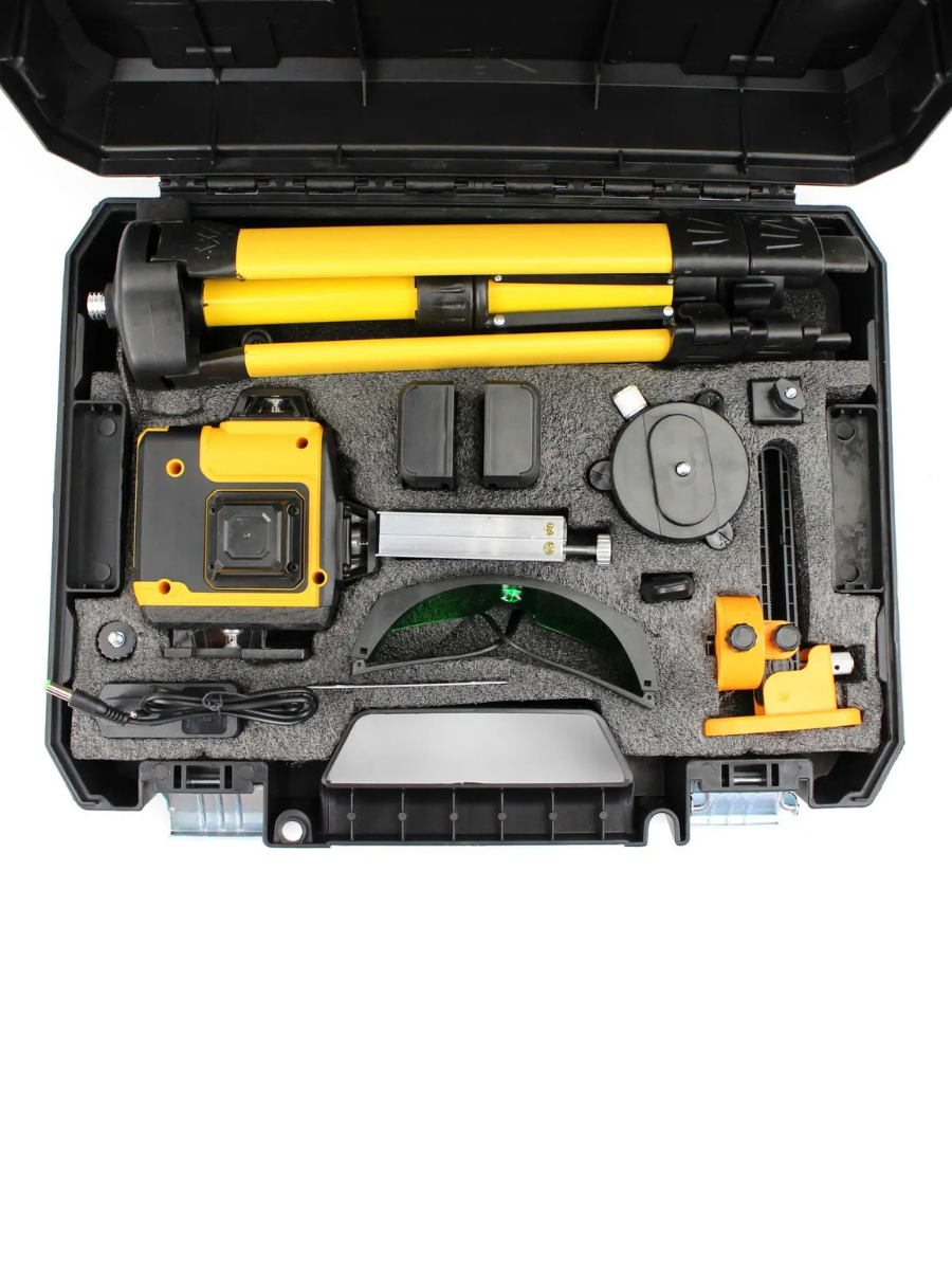 Лазерный нивелир аккумуляторный 3D-4D 3,7V 5AH 16-линейный с зеленым лучом и аксессуарами Желтый (9044972798) - фото 10 Лазерный нивелир аккумуляторный 3D-4D 3,7V 5AH 16-линейный с зеленым лучом и аксессуарами Желтый (9044972798) - фото 10