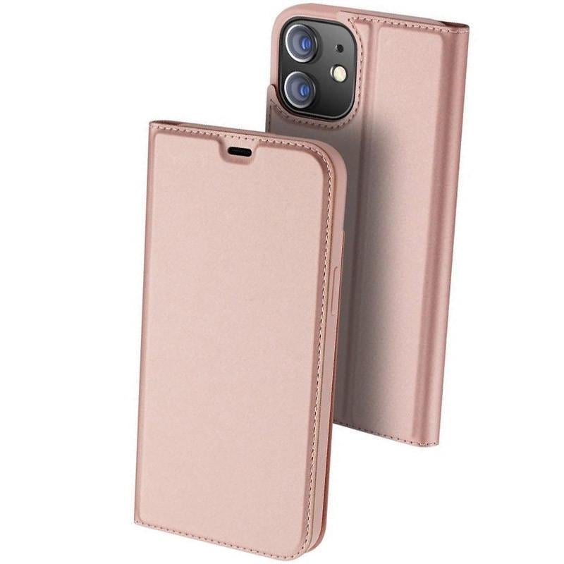 Противоударный чехол-книжка Dux Ducis с карманом для визиток для Apple iPhone 11 (6.1") Rose Gold