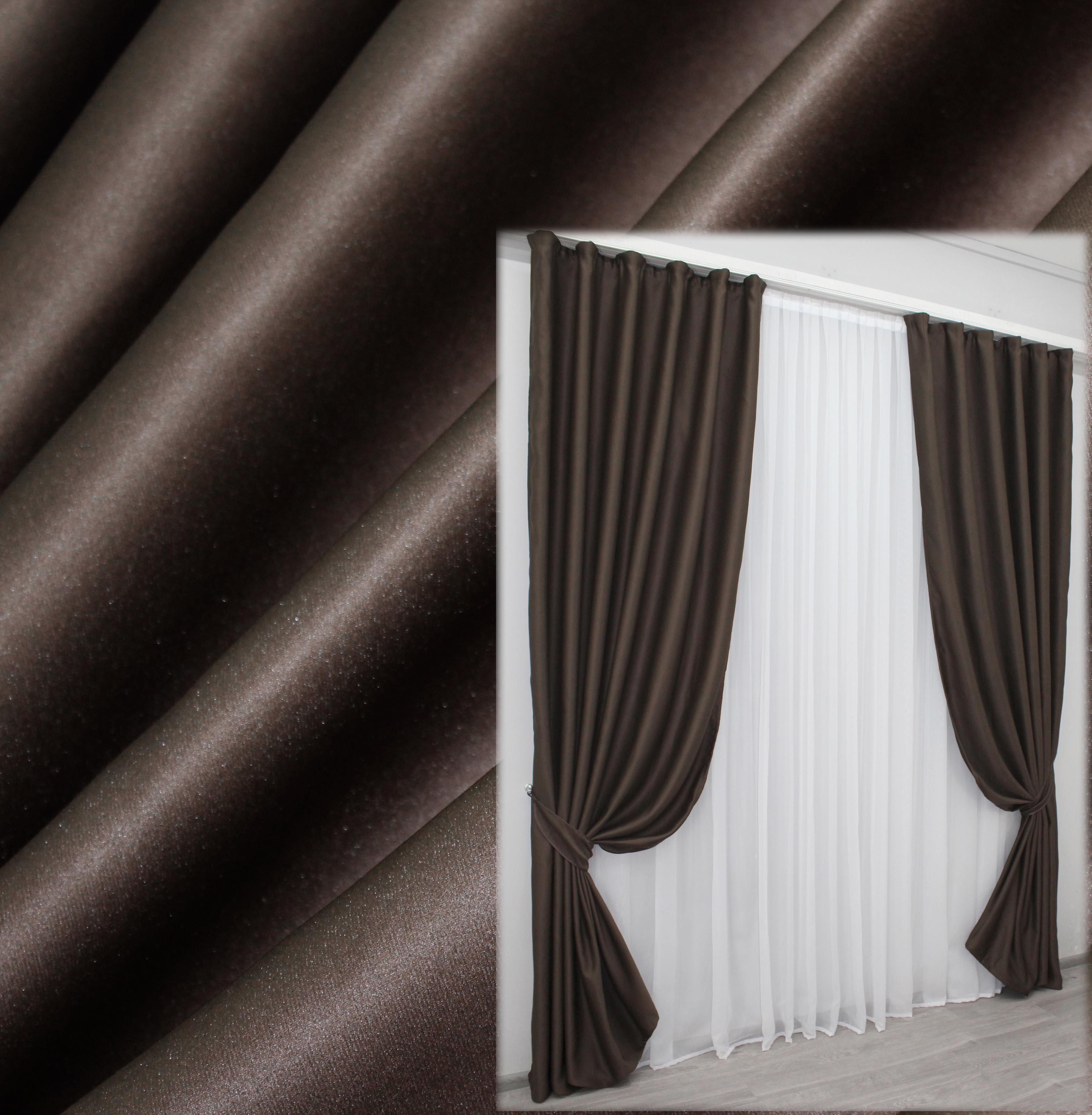 Комплект штор VR-Textil Bagema Rvs № 1008ш блэкаут 150х270 см 2 шт. Шоколадный (30-806) - фото 2