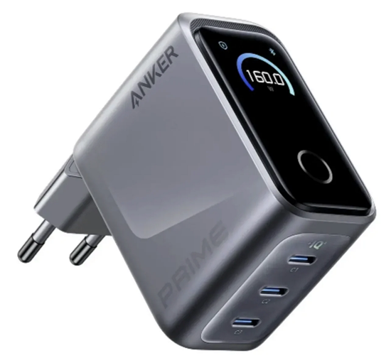 Зарядное устройство с дисплеем Anker GaNPrime 160W PD3.1 Silver (A2687341)