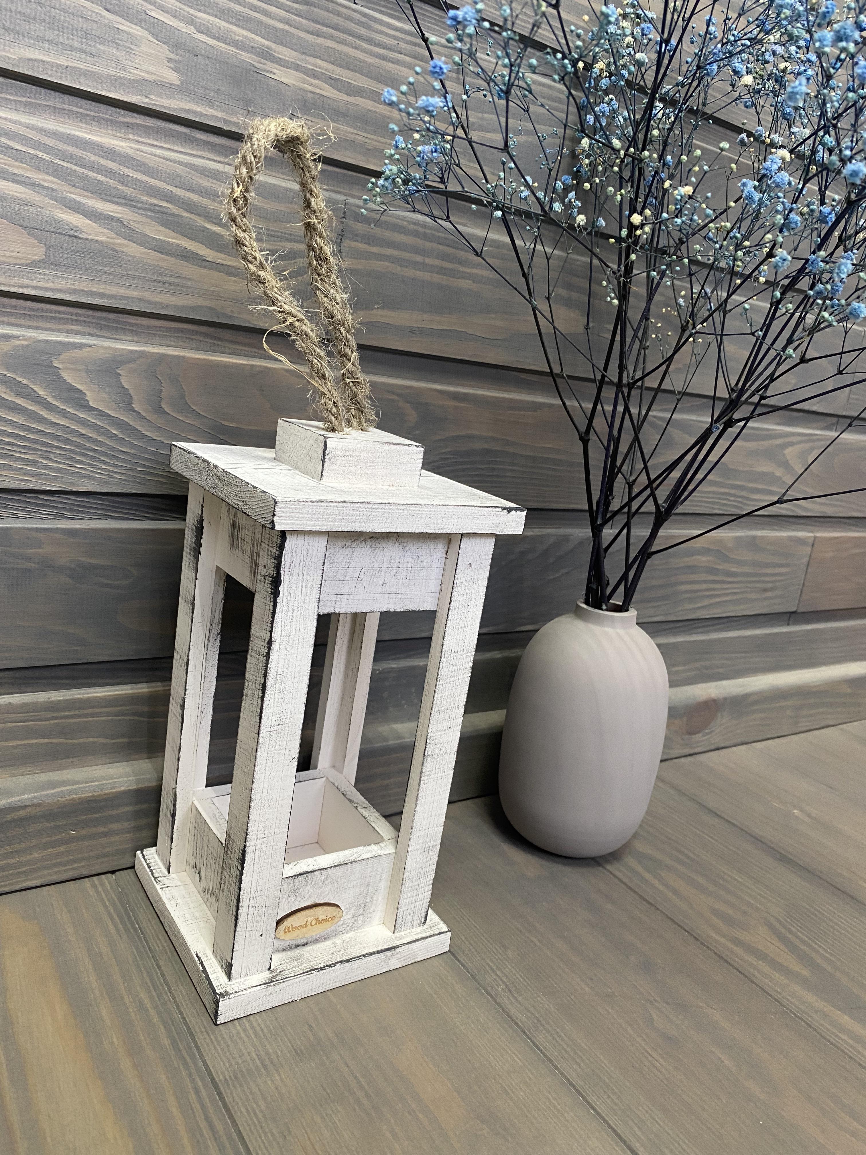 Свічник дерев'яний Wood Choice Ліхтар 12х12х25 Біло-сірий - фото 1 Свічник дерев'яний Wood Choice Ліхтар 12х12х25 Біло-сірий - фото 1