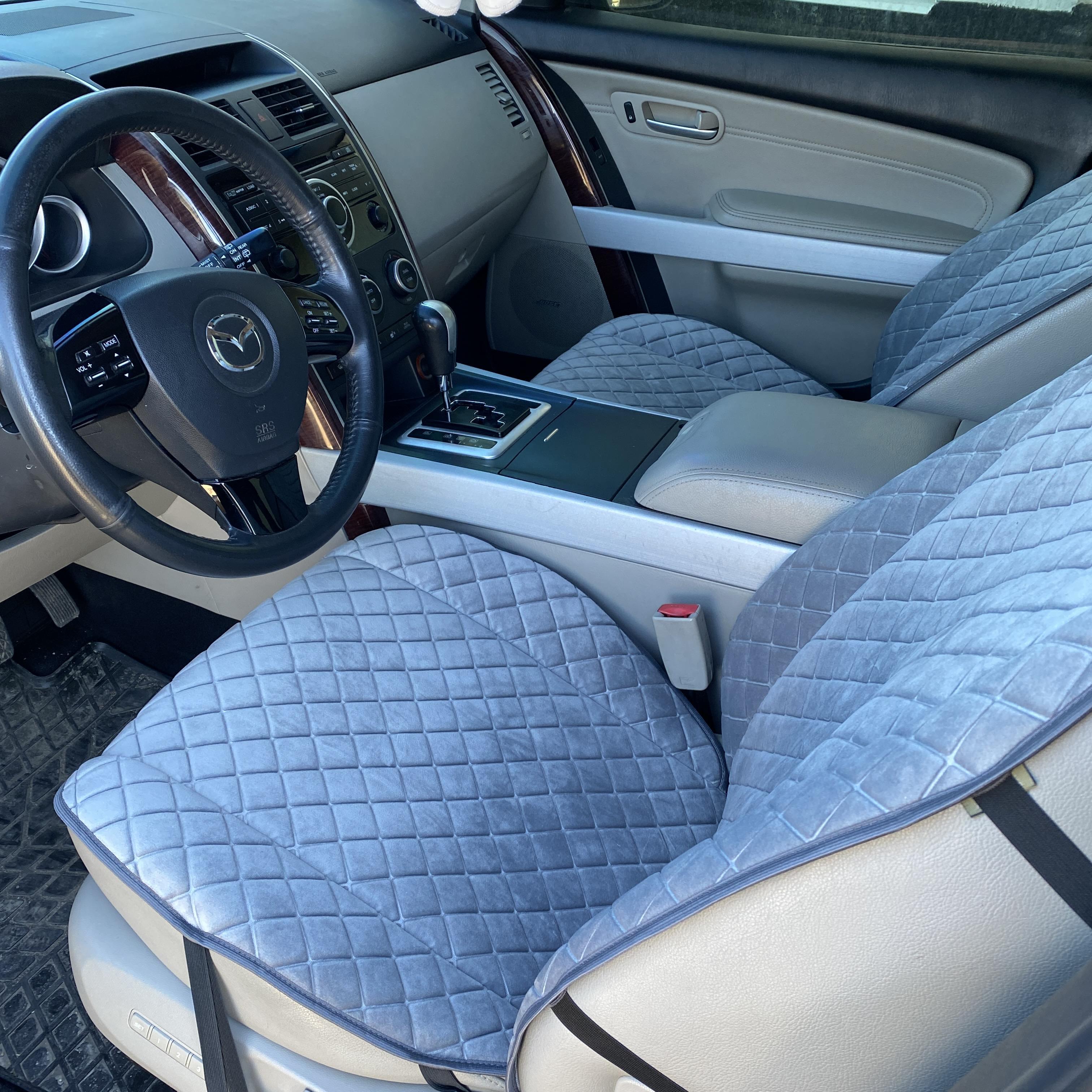 Накидки на сиденье Asos из алькантары 4 шт.+ подголовники Серый (6670yj) Накидки на сиденье Asos из алькантары 4 шт.+ подголовники Серый (6670yj)