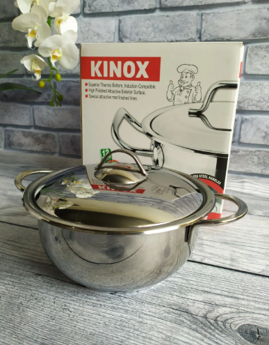 Кастрюля OMS Kinox из нержавеющей стали с крышкой для газа и индукции 24х14 см 6,1 л (30286084) - фото 6 Кастрюля OMS Kinox из нержавеющей стали с крышкой для газа и индукции 24х14 см 6,1 л (30286084) - фото 6