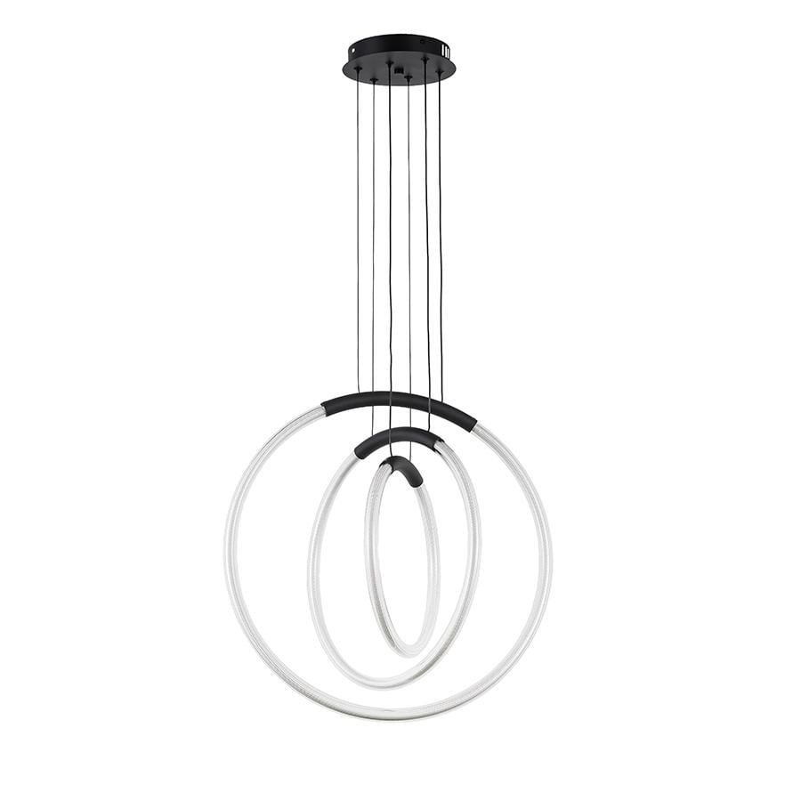 Люстра подвесная светодиодная кольца Levistella 7812022 300/400/500 BK Черный с белым