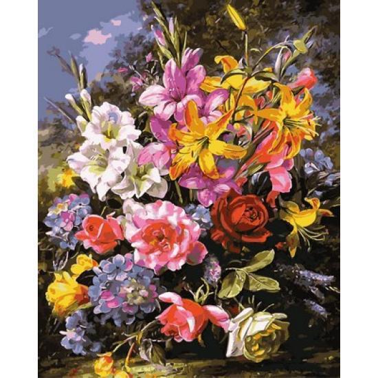 Картина по номерам Mariposa Шикарный букет роз и лилий 40x50 см (Q2149)