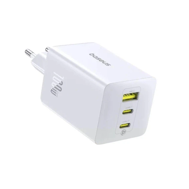 Зарядное устройство сетевое BASEUS EnerFill FE11 Fast Charger 2Type-C/USB 100W P10182102213-00 White