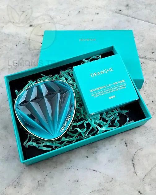 Тональный крем-кушон для лица и ухода за кожей Drawshe Blue Diamond увлажняющий с бархатным чехлом (opt-103836)