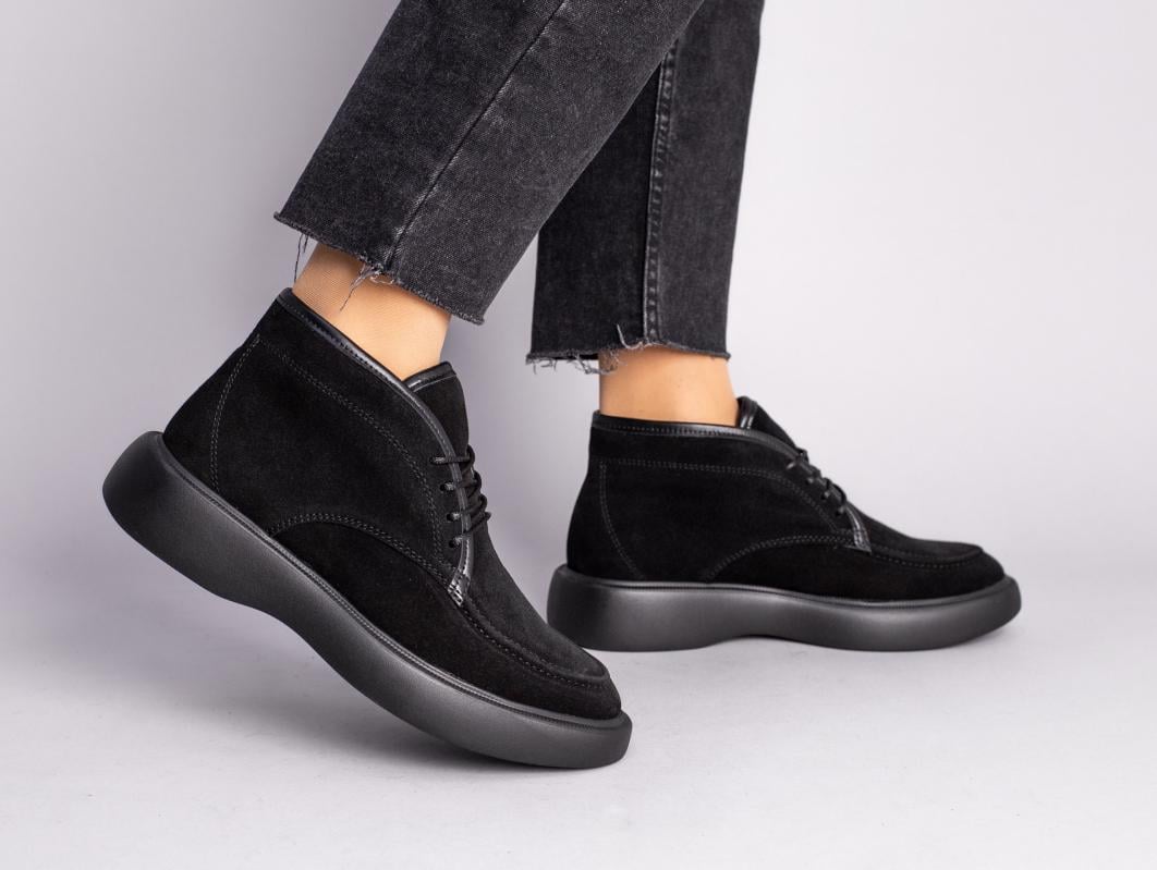 Ботинки женские замшевые зимние р. 36 Черный (5733-2з/36)