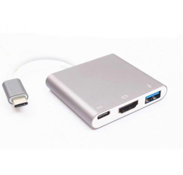 Хаб USB LZ-04V Type C to USB3.0/HDMI/Type C (000533066)