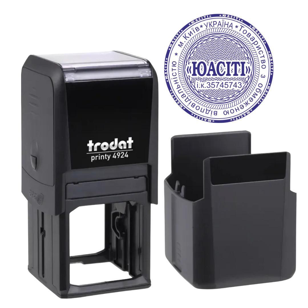Печатка ТОВ на автоматичному оснащенні Trodat 4924 d 40 мм з ковпачком Чорний (ТОВ11/4924/B)