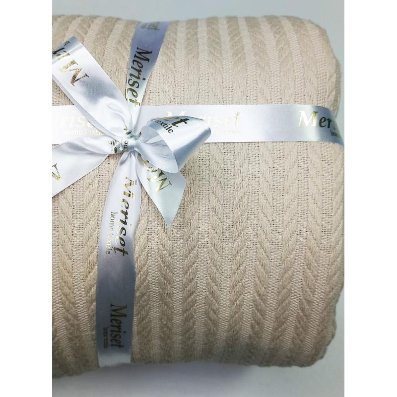 Покрывало Meriset Пике Косичка 220х230 см Нежная пудра 550483-220)