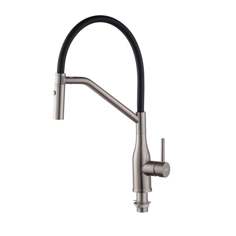 Смеситель для кухни KOER KI-70026-07 с черным силиконовым изливом (KR5211) - фото 3