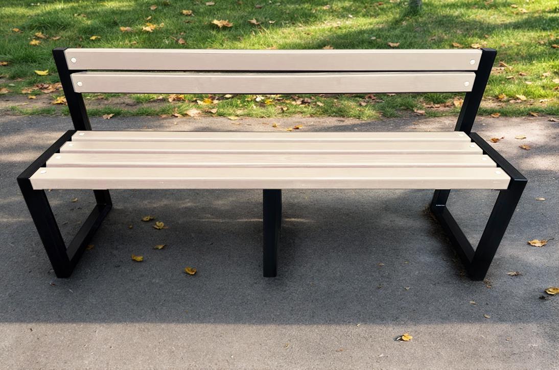 Лавка садова ТОБІ ШО Лофт Бенч зі спинкою без підлокітників 2 м Слонова кістка (25589146) - фото 2 Лавка садова ТОБІ ШО Лофт Бенч зі спинкою без підлокітників 2 м Слонова кістка (25589146) - фото 2
