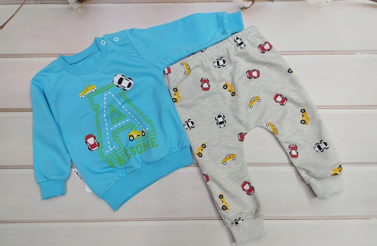 Костюм дитячий canza з машинками для хлопчика 80 см Синій (00058/80)