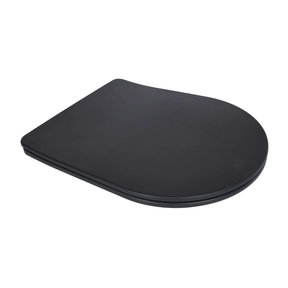 Сиденье для унитаза Qtap Robin 660 Scorpio 520/660 с микролифтом Slim Duroplast Quick Release QTSC179MB47352 460x362x50 мм Matt Black (SD00053476)