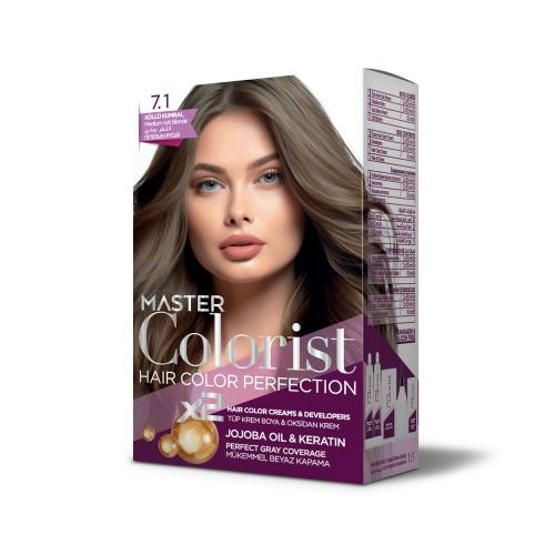 Фарба для волосся Master Colorist 7.1 2x50 мл/2x50 мл/10 мл Попелясто-русий (302335)