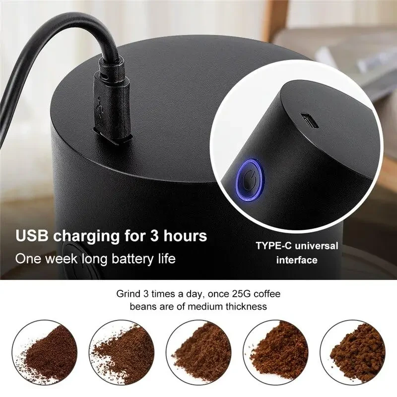 Кавомолка електрична HB985 Fuke Electric Grinder портативна Чорний (2537438360) - фото 6 Кавомолка електрична HB985 Fuke Electric Grinder портативна Чорний (2537438360) - фото 6