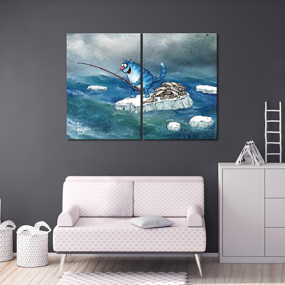 Модульная картина На льдине 2 модуля 90x135 см