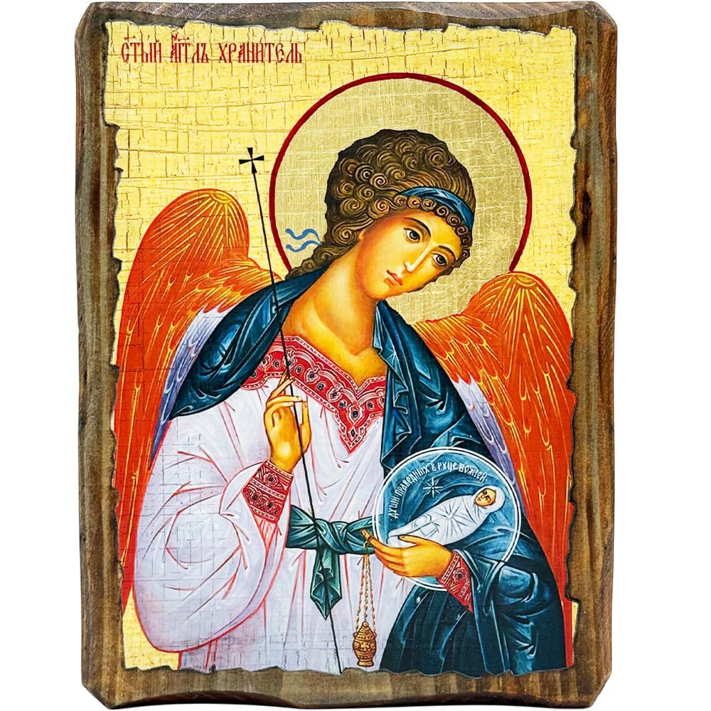 Ікона Святий Янгол Охоронець під старовину 21х28 см (1805-3)