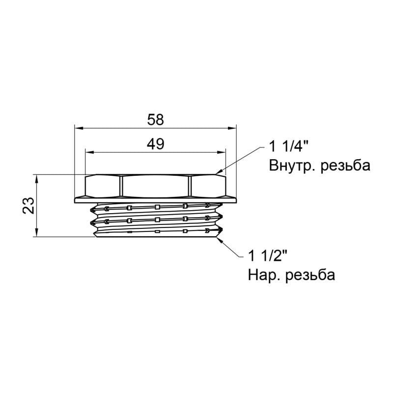 Футорка SD Plus SD4234032 латунь 1 1/2"х1 1/4" ЗВ (FRRS00047892) - фото 2