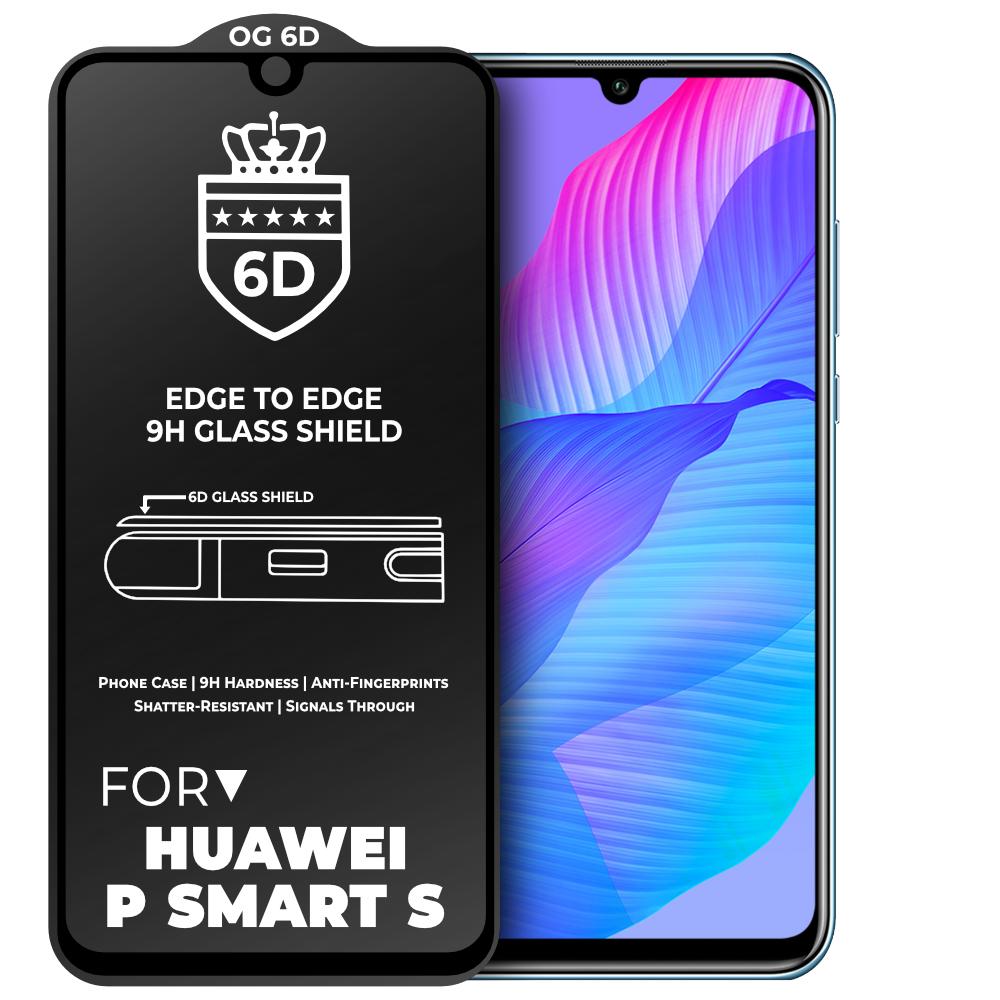 Защитное стекло 6D OG Crown Huawei P Smart S Black (18987)