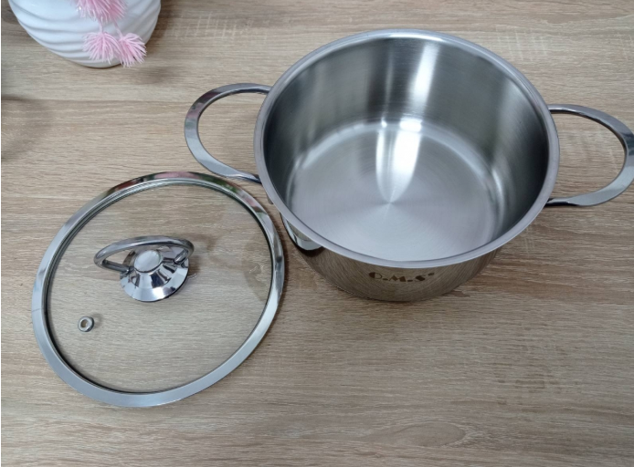 Каструля OMS з нержавіючої сталі з кришкою для газу і індукції 1 л (2008) - фото 3