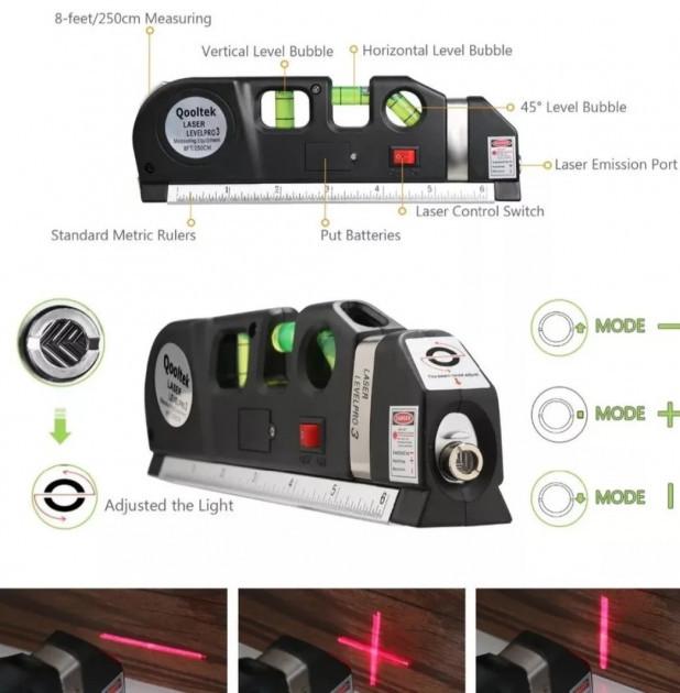 Уровень нивелир лазерный Fixit Laser Level PR0 3 с рулеткой - фото 3