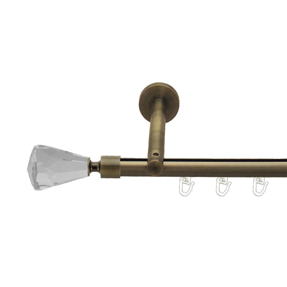 Карниз металлический Orvit Лучетта однорядный цилиндр/профиль 16 см профильная труба Антик 19 мм 300 см (7218025)