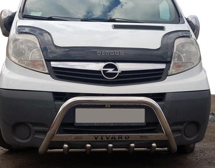 Кенгурятник WT003-4 С надписью CAN для Opel Vivaro 2001-2015 гг. нержавеющая сталь Хром