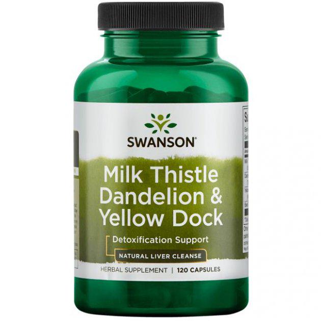 Расторопша Swanson Milk Thistle Dandelion & Yellow Dock 120 Caps