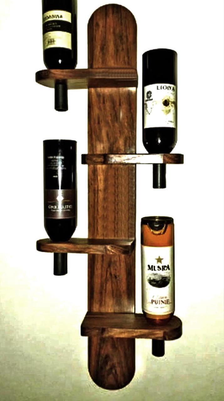 Полка для вина настенная из дерева Кария Терракот (ПНК-005132)