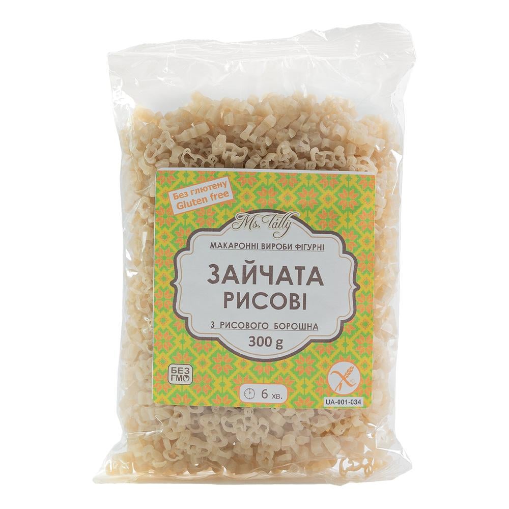Макароны рисовые фигурные Ms. Tally Зайчатая без глютена 300 г