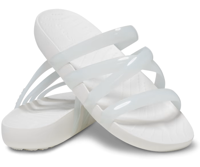 Шльопанці жіночі утеплені Crocs Splash Glossy Strappy Slide р. 37-38 Білий (14817)