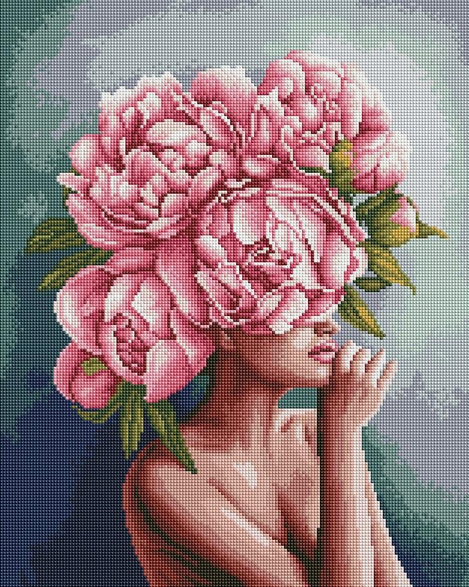 Алмазная вышивка Brushme Прикосновение пионов 40x50 см (DBS0039)