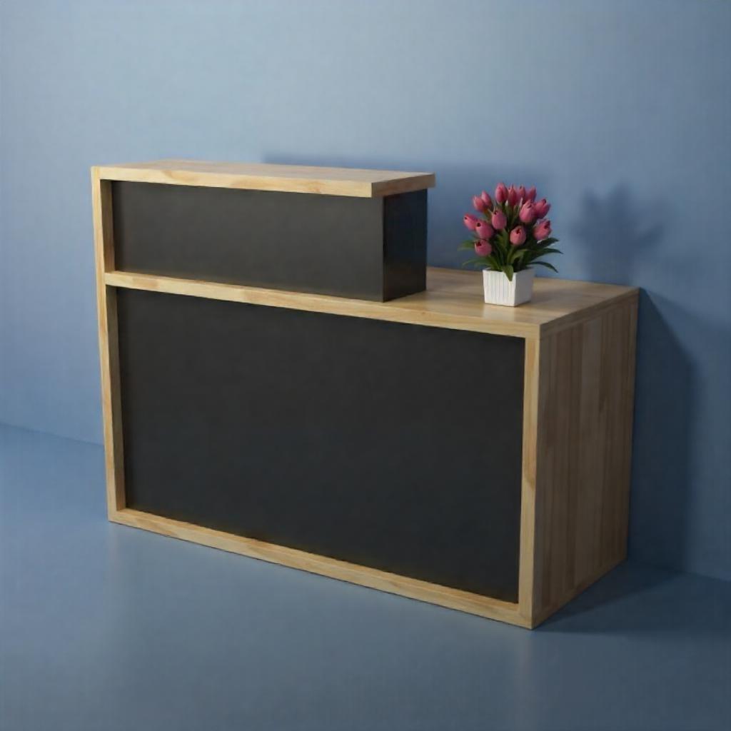 Стойка администратора прямая ТОБІ ШО Ресепшн/4 правосторонняя с подсветкой 1400х600х1050 мм Дуб аппалачи/Черный (29030930) - фото 2 Стойка администратора прямая ТОБІ ШО Ресепшн/4 правосторонняя с подсветкой 1400х600х1050 мм Дуб аппалачи/Черный (29030930) - фото 2